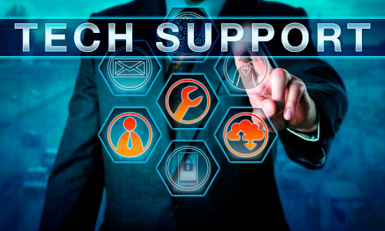 Man using futuristic display to touch icons